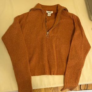 Mock Neck and Zip Sweater